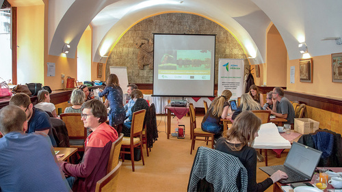 Fig. 2. Participatory approaches allow a discussion of values in various contexts. Participatory seminar in the Třeboňsko/Třeboň basin Protected Landscape Area and Biosphere Reserve. © David Stella / One Nature.