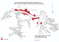 Mapa Chodby Za Vodopádem s vyznačením místa zásahu