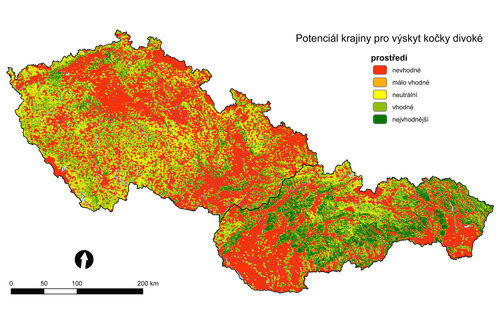 Mapa 3 Potenci†l krajiny pro vžskyt koüky divokā Vypracovala Jana Posp°Ákov†