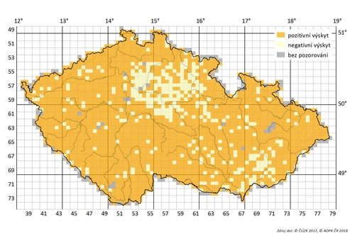 mapa  Vžsedky monitoringu vydry ż°ün° Zdroj Poledn°k 2016, upravil Jan Vrba