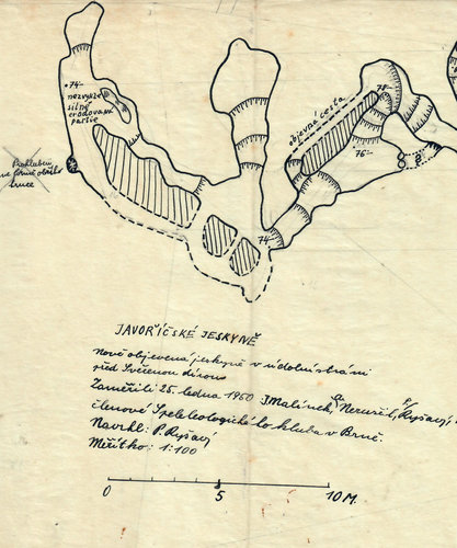 Mapa jeskynō Ve str†ni z roku 1950