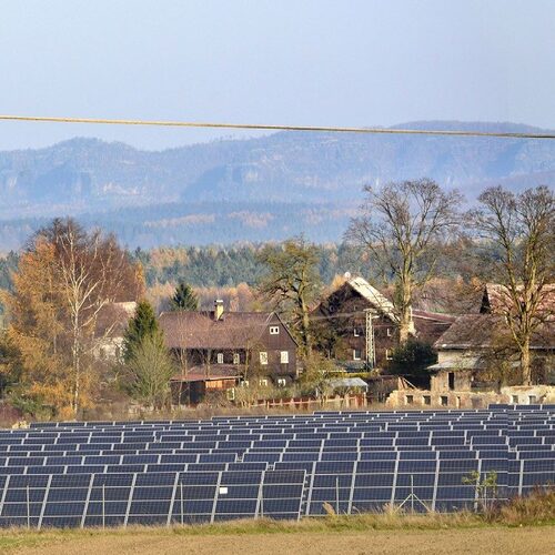 Solar panel field