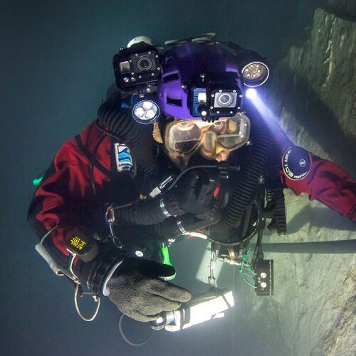 A Diver at Hranice abyss