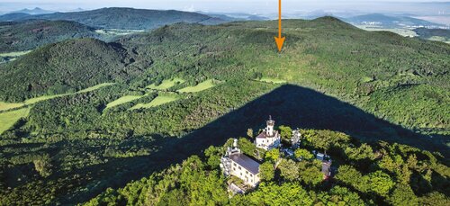 Aerial view of the Mt. Milešovka