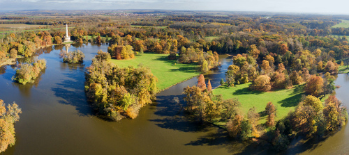 Letecký pohled na lednický zámecký park