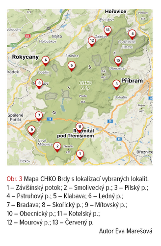 Mapa CHKO Brdy