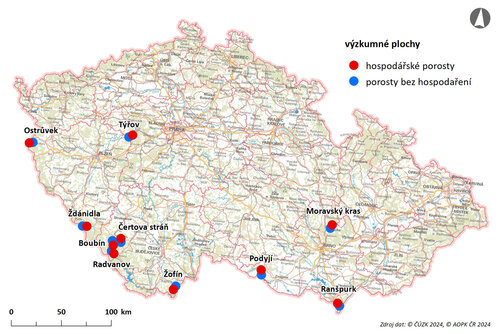 Map of location of study plots within the Czech Republic. © Jeňýk Hofmeister