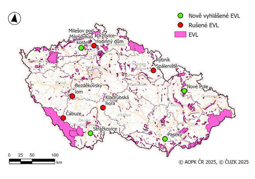  Mapy vymezení evropsky významných lokalit v ČR. Sestavil Martin Šikola