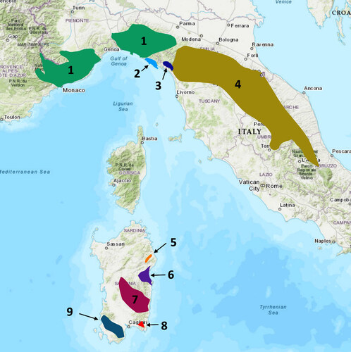 Mapa rozšíření evropských jeskynních mločíků.